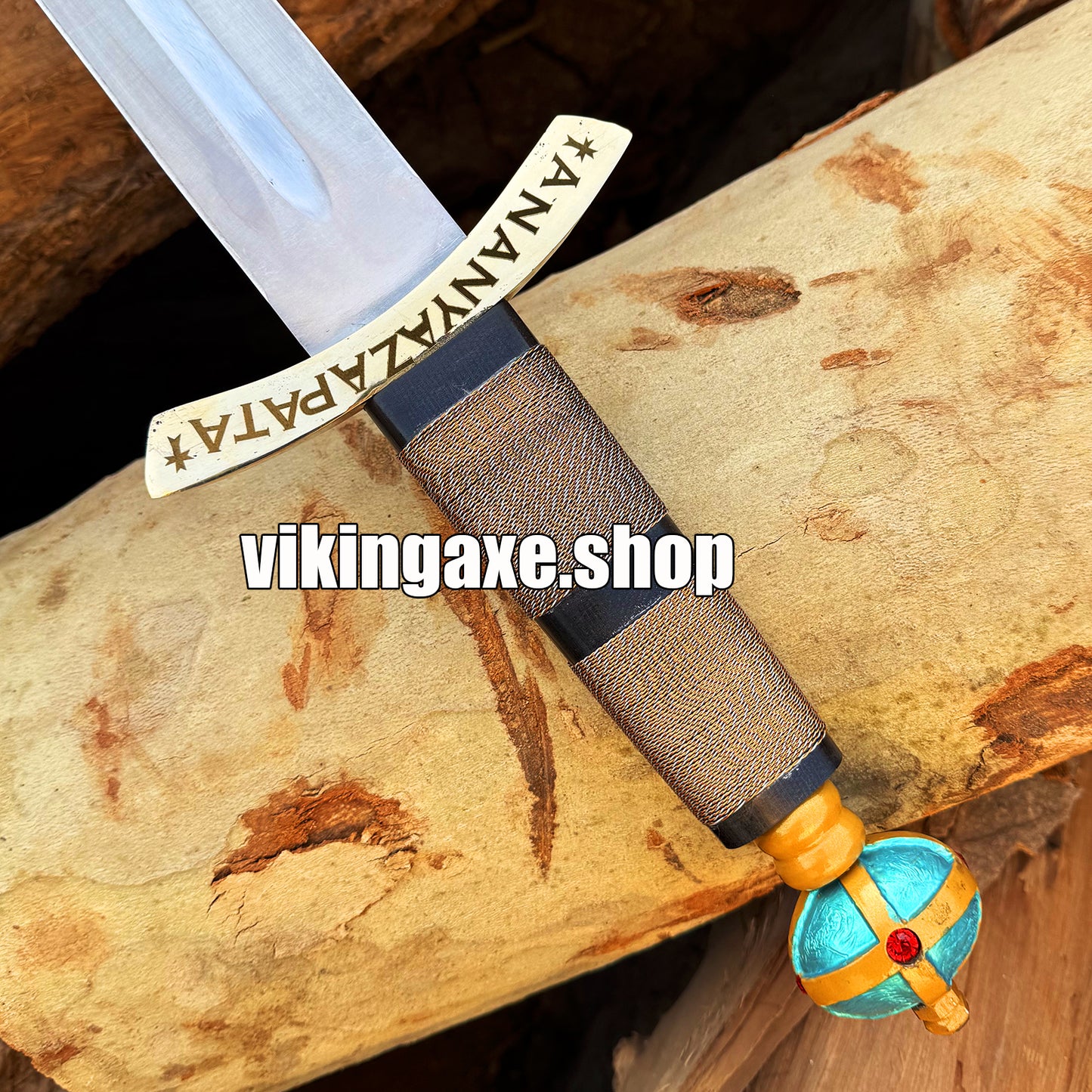 Handmade Viking Sword High Carbon Steel Blade Sharp Edges Brass Guard And Pommel With Leather Sheath