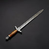Damascus Viking Sword VS-004 | Natural Wood Handle