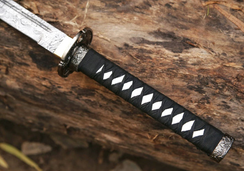 Damascus Steel Viking Katana Sword With Scabbard VS-008